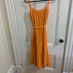 Gap Orange Tiered Midi Dress, Women’s Size Small